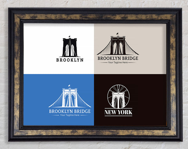 Brooklyn Bridge Design Framed Print