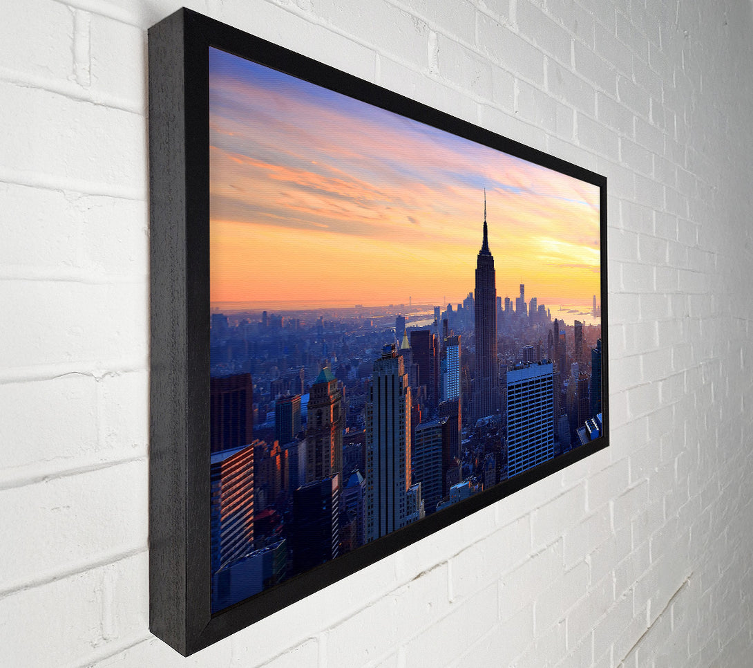  A Canvas Print of Sunset Over The Empire State Building Canvas Print