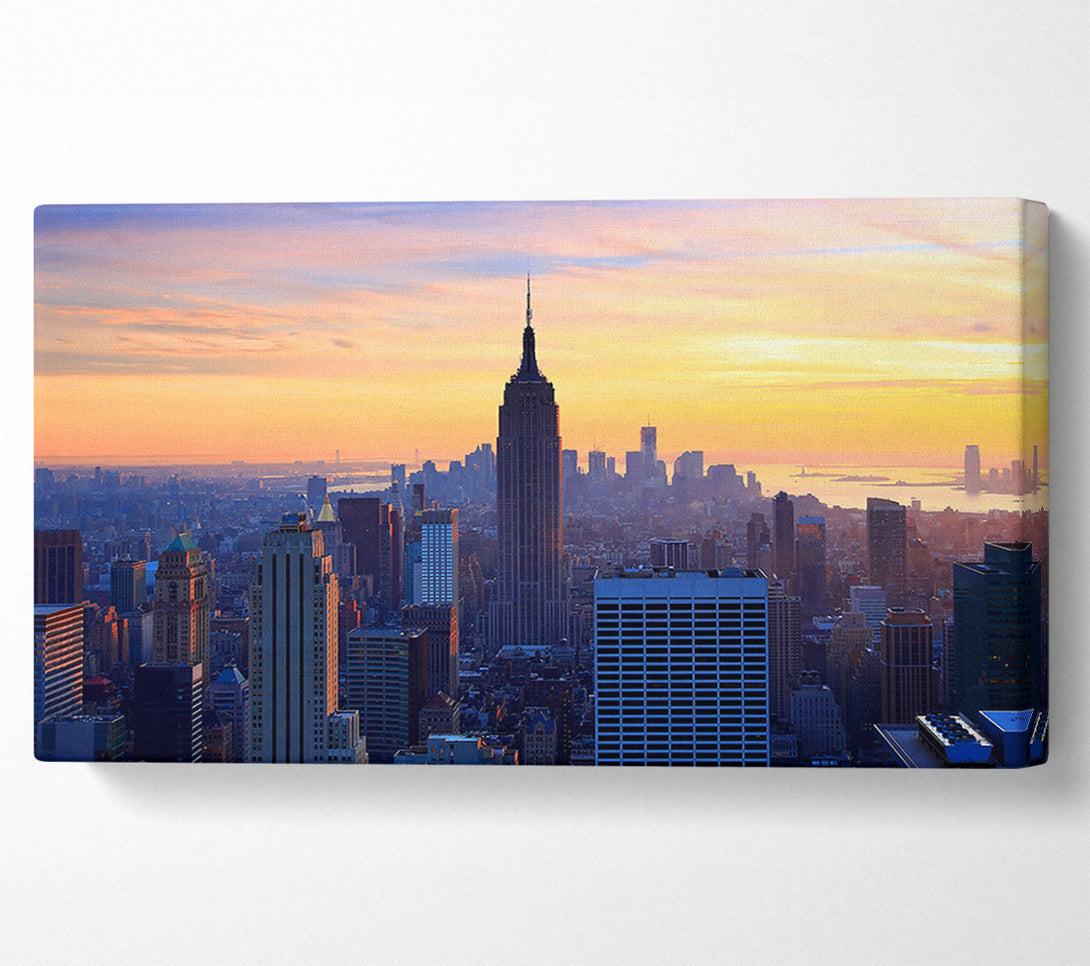  A Canvas Print of Sunset Over The Empire State Building Canvas Print