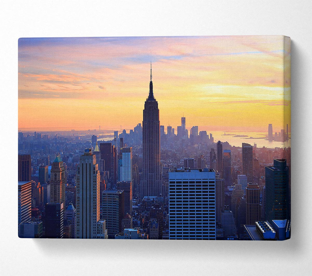  A Canvas Print of Sunset Over The Empire State Building Canvas Print
