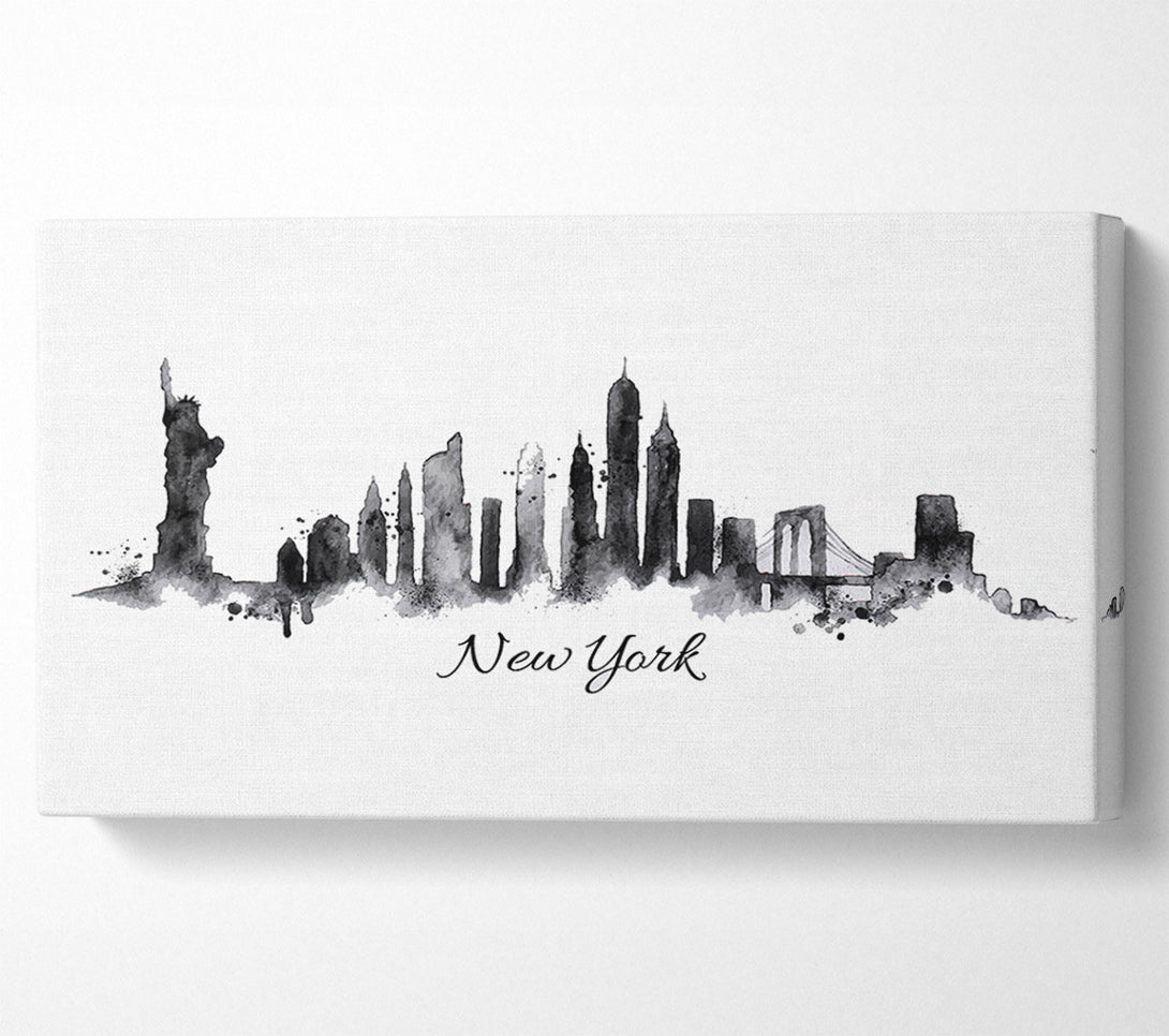  A Canvas Print of Outline Of The City 10 Canvas Print