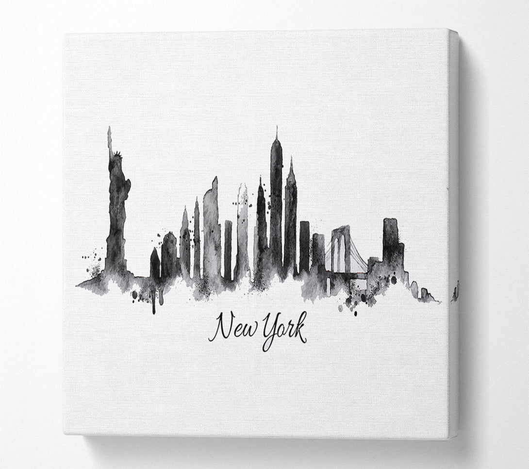  A Canvas Print of Outline Of The City 10 Canvas Print