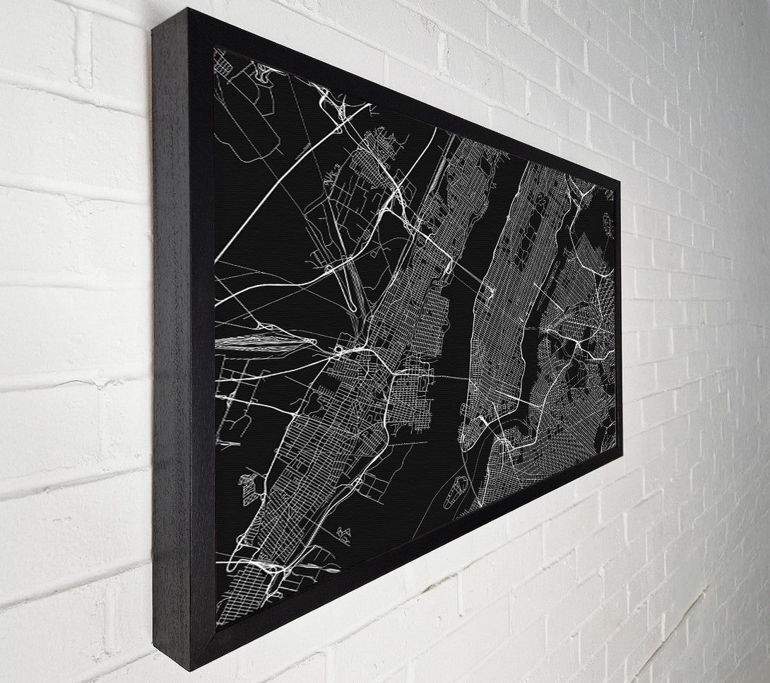  A Canvas Print of Retro map Of The City 1 Canvas Art