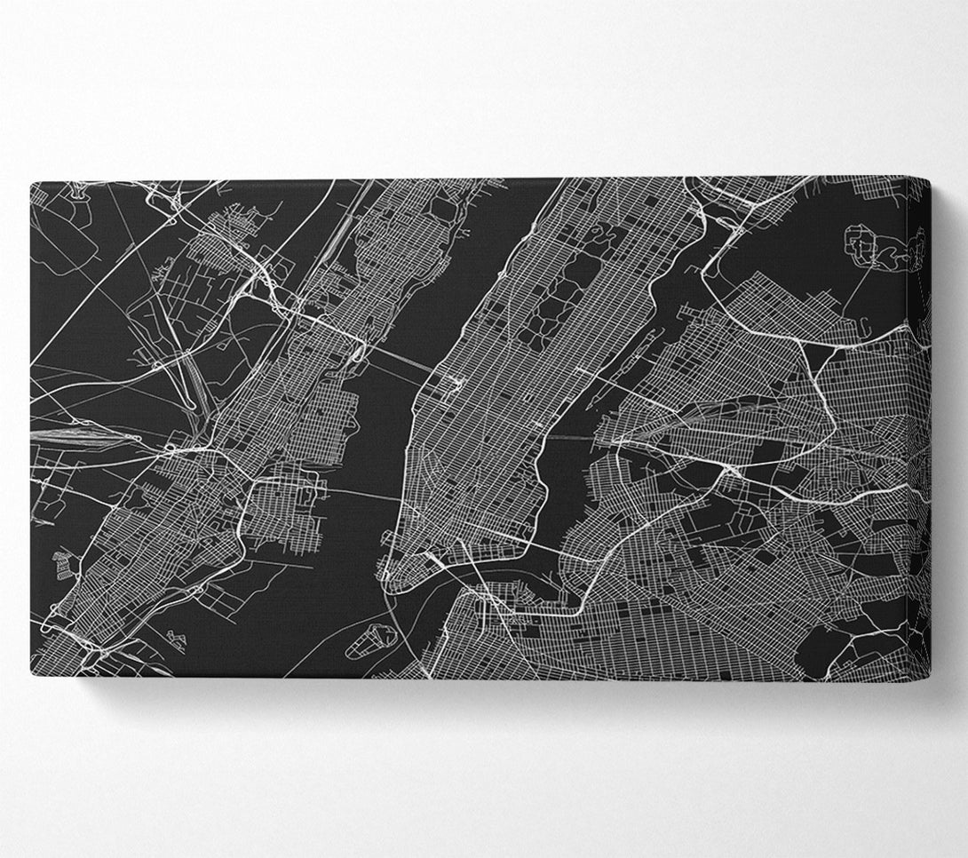  A Canvas Print of Retro map Of The City 1 Canvas Art