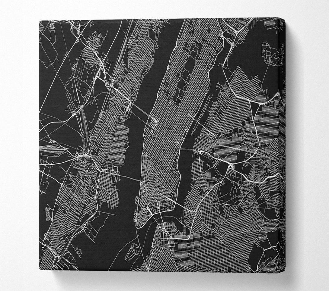  A Canvas Print of Retro map Of The City 1 Canvas Art