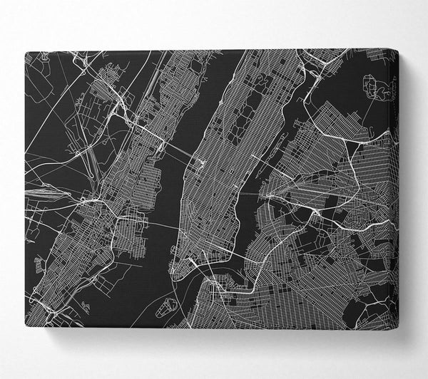  A Canvas Print of Retro map Of The City 1 Canvas Art