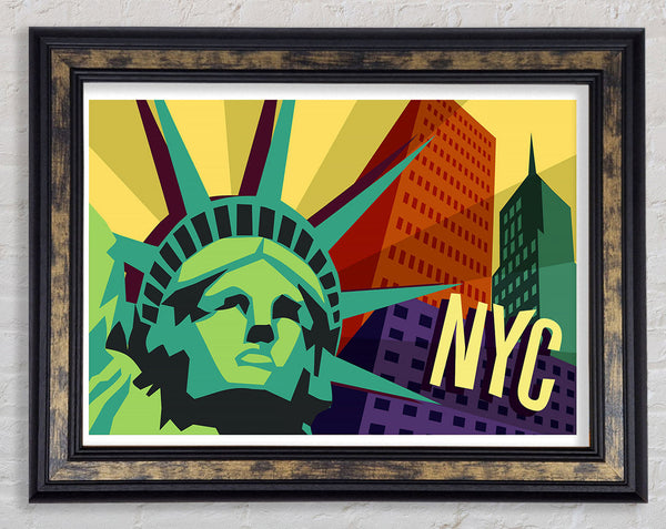 Funky Statue of Liberty Framed Print