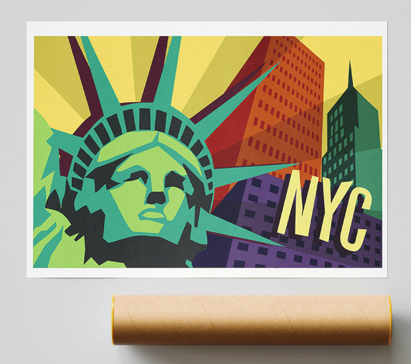 Funky Statue Of Liberty Print