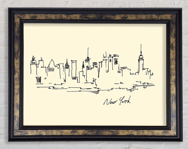 Outline Of The City 5 Framed Print