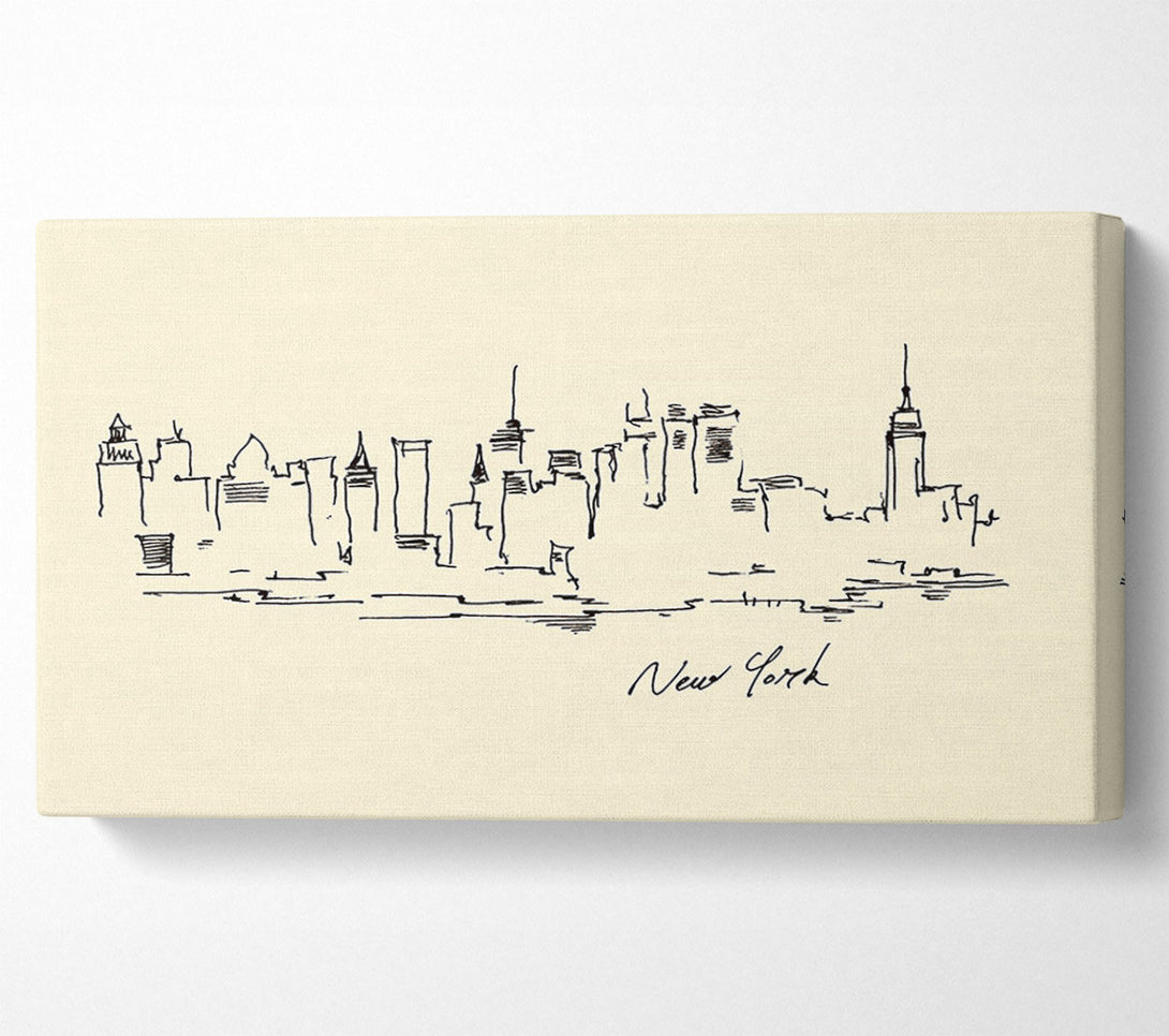  A Canvas Print of Outline Of The City 5 Canvas Art
