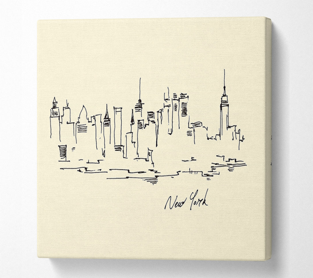 A Canvas Print of Outline Of The City 5 Canvas Art