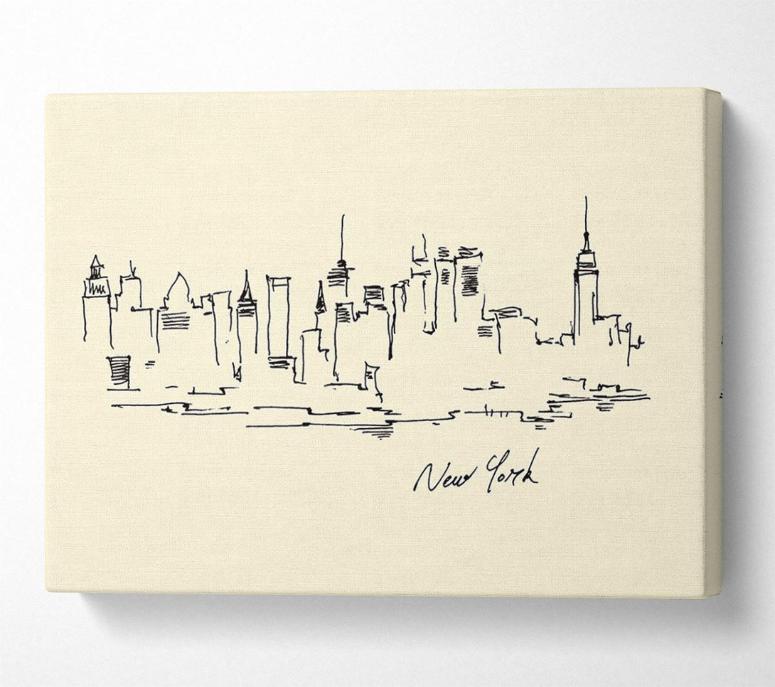  A Canvas Print of Outline Of The City 5 Canvas Art