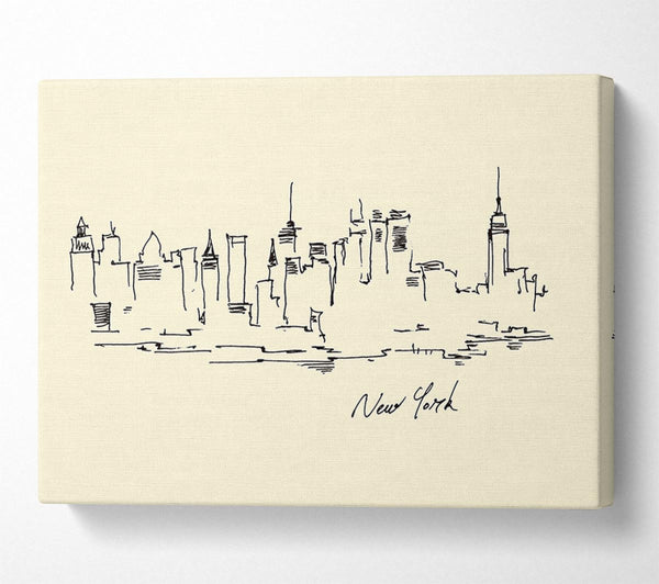  A Canvas Print of Outline Of The City 5 Canvas Art