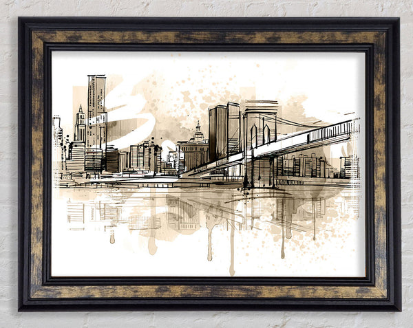 Outline Of The City 9 Framed Print