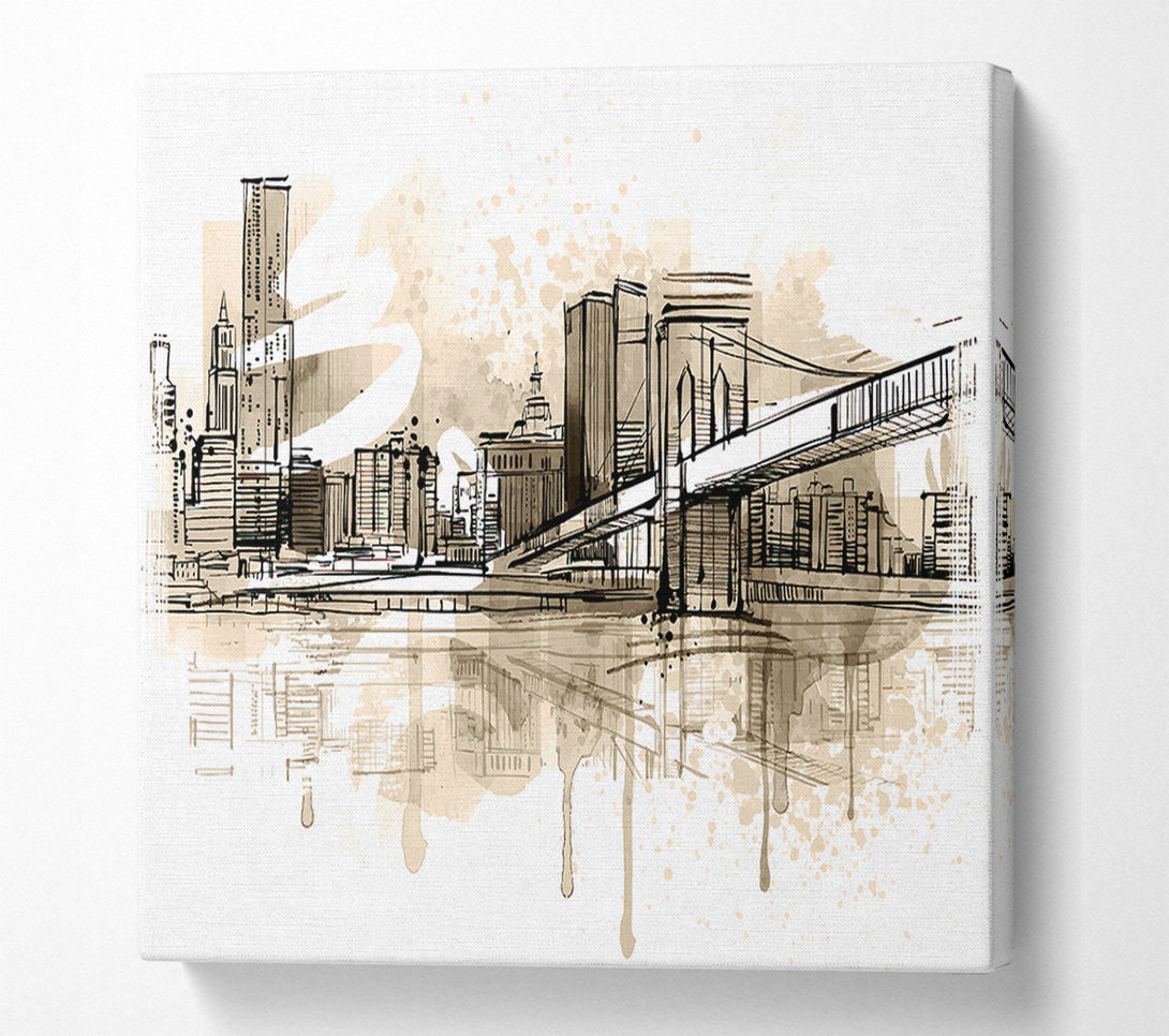  A Canvas Print of Outline Of The City 9 Canvas Art