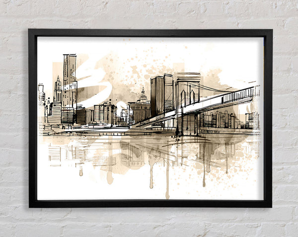Outline Of The City 9 Framed Print