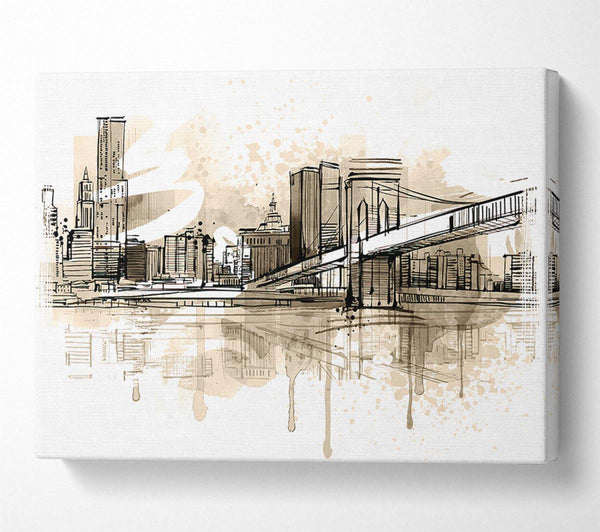  A Canvas Print of Outline Of The City 9 Canvas Art