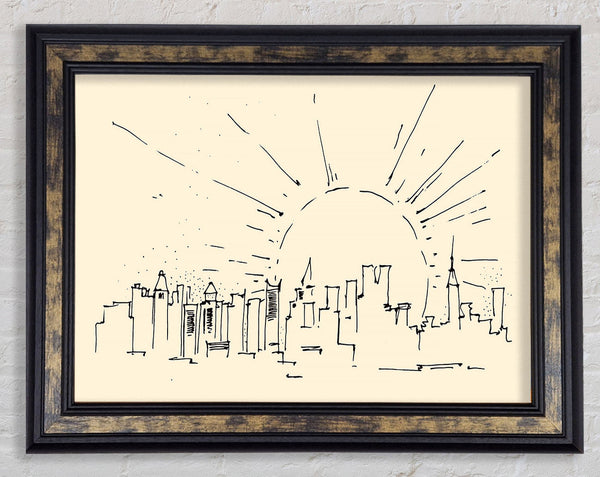 Outline Of The City 7 Framed Print