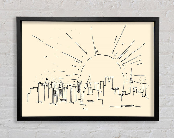 Outline Of The City 7 Framed Print