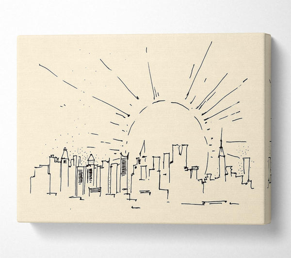  A Canvas Print of Outline Of The City 7 Canvas Wall Art