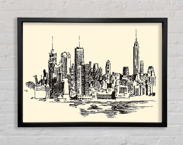 Outline Of The City 6 Framed Print