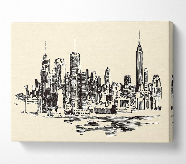  A Canvas Print of Outline Of The City 6 Canvas Print