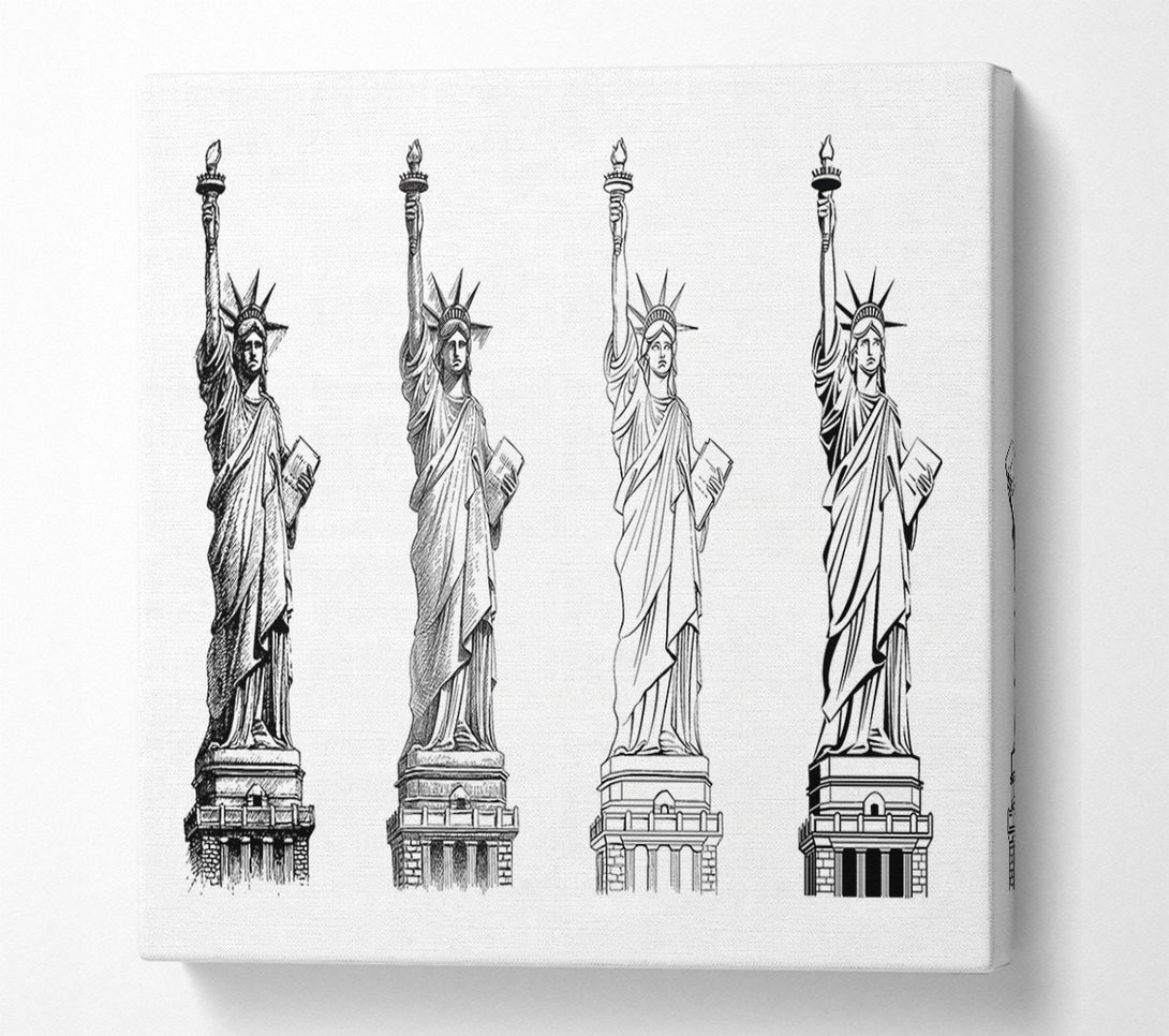  A Canvas Print of Statue Of Liberty Drawings Canvas Wall Art