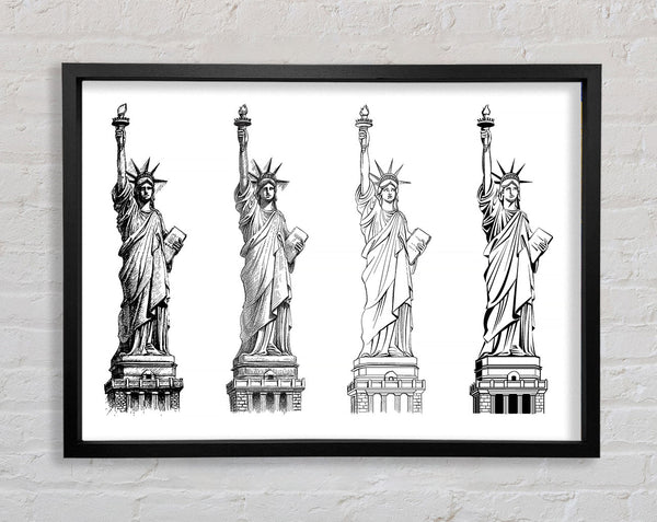 Statue Of Liberty Drawings Framed Print