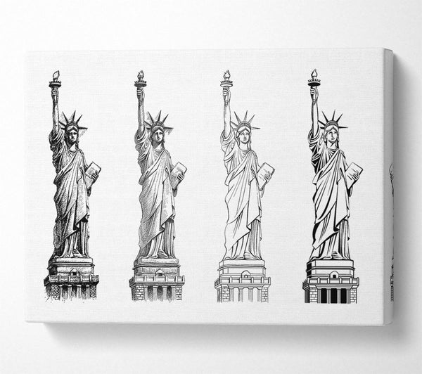  A Canvas Print of Statue Of Liberty Drawings Canvas Wall Art