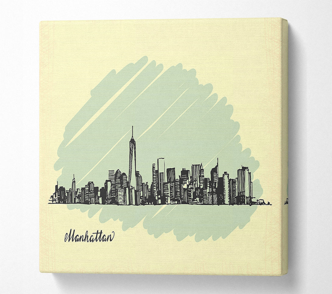  A Canvas Print of Outline Of The City 8 Canvas Art