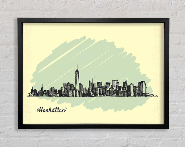 Outline Of The City 8 Framed Print