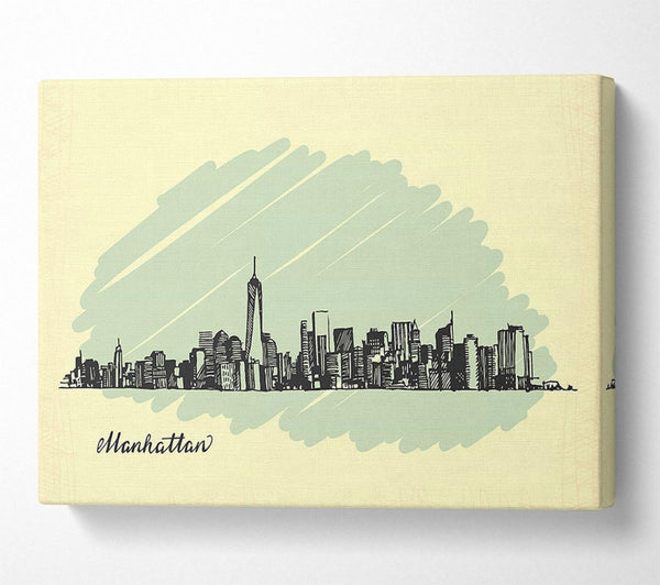  A Canvas Print of Outline Of The City 8 Canvas Art