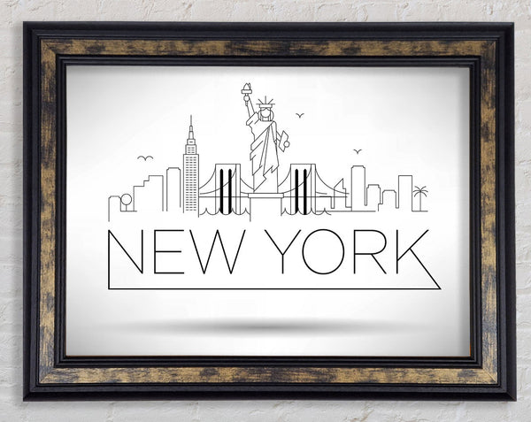 Outline Of The City 1 Framed Print