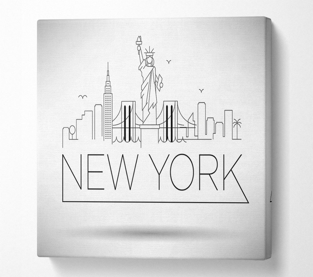  A Canvas Print of Outline Of The City 1 Canvas Wall Art