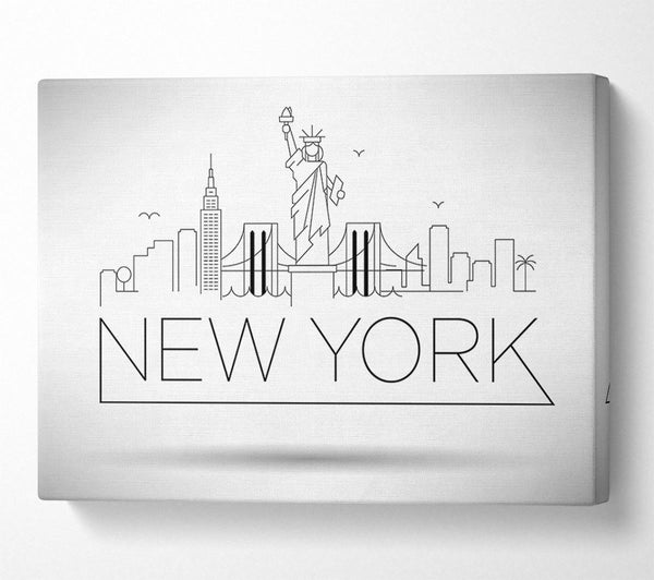  A Canvas Print of Outline Of The City 1 Canvas Wall Art