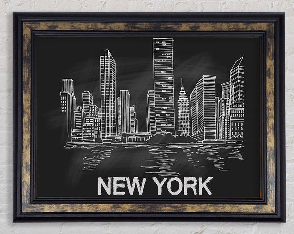 NYC Chalk Framed Print
