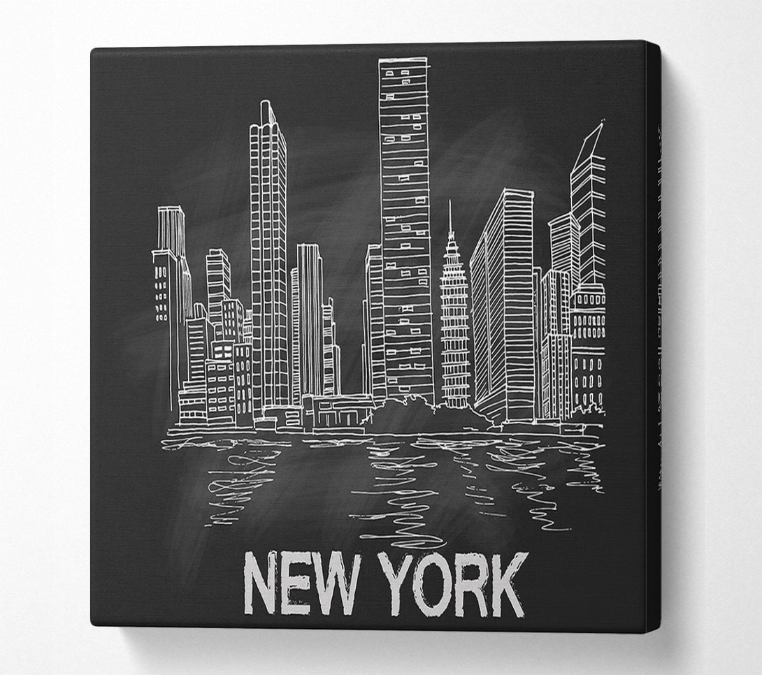  A Canvas Print of NYC Chalk Canvas Wall Art