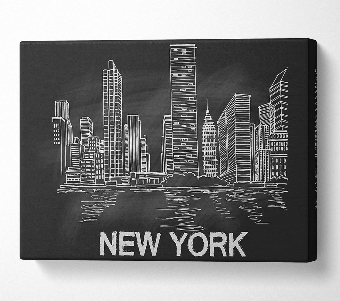  A Canvas Print of NYC Chalk Canvas Wall Art