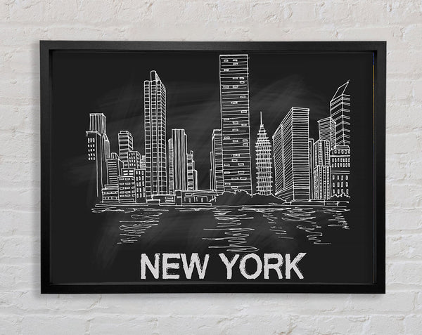 NYC Chalk Framed Print