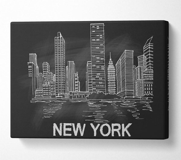  A Canvas Print of NYC Chalk Canvas Wall Art