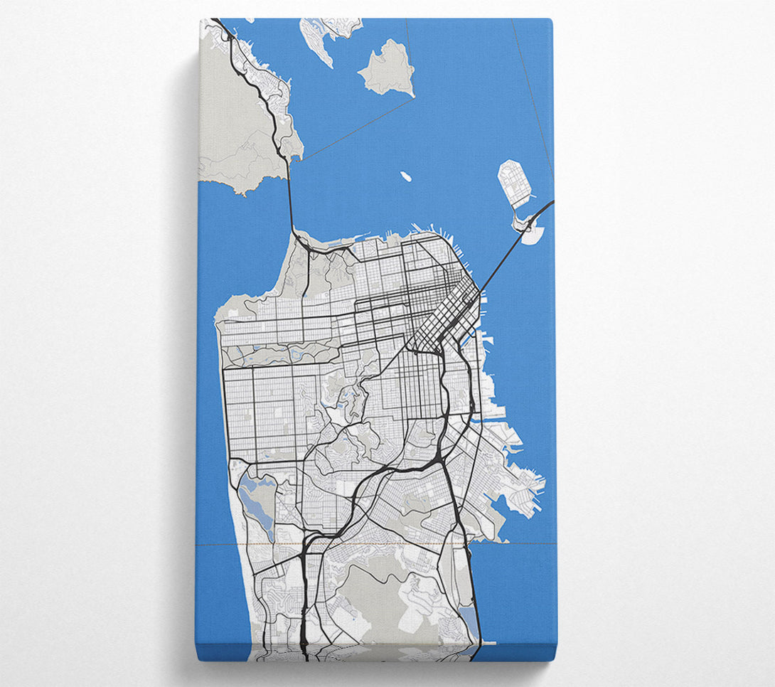  A Canvas Print of Retro map Of The City 3 Canvas Print