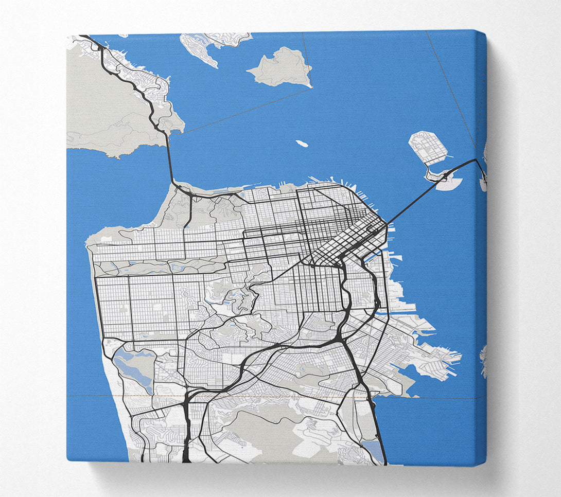  A Canvas Print of Retro map Of The City 3 Canvas Print