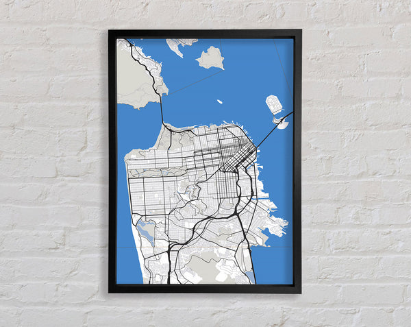 Retro map Of The City 3 Framed Print