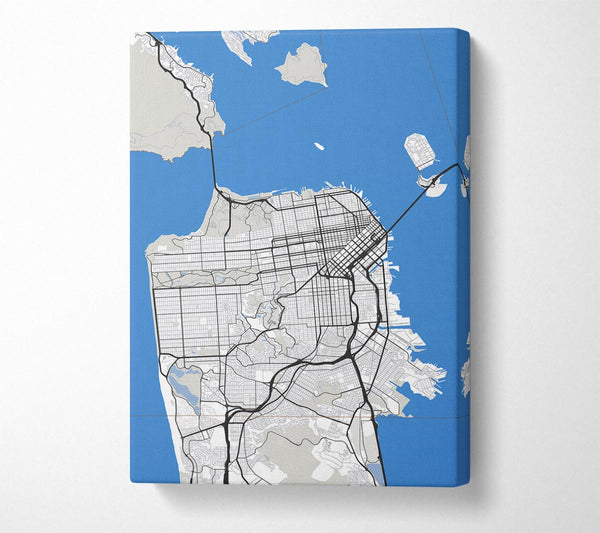  A Canvas Print of Retro map Of The City 3 Canvas Print