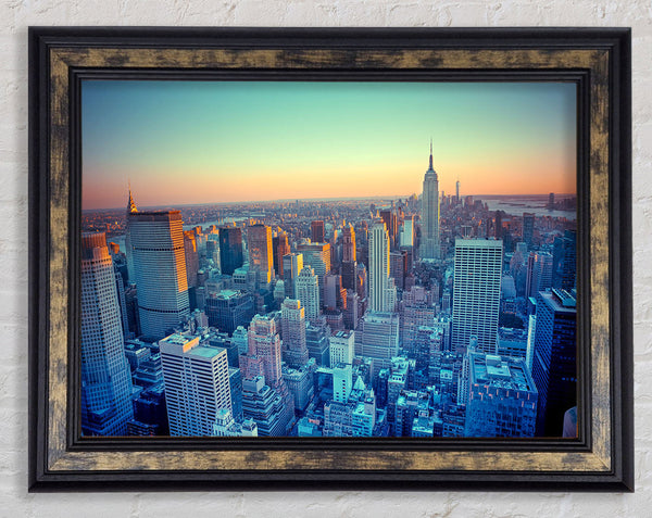 On A Winters Morning Over The City Framed Print
