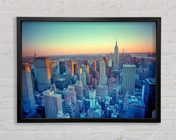On A Winters Morning Over The City Framed Print