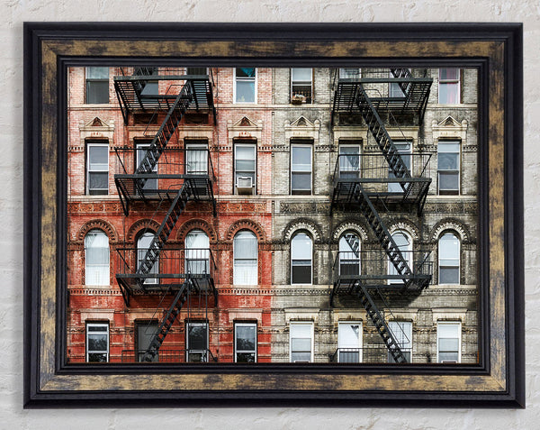 Fire Escape Appartment Blocks Framed Print