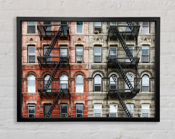 Fire Escape Appartment Blocks Framed Print