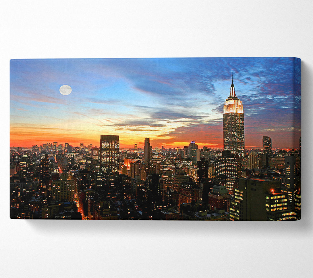  A Canvas Print of Moonlit Empire State Building Canvas Art