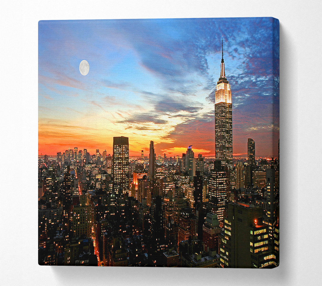  A Canvas Print of Moonlit Empire State Building Canvas Art